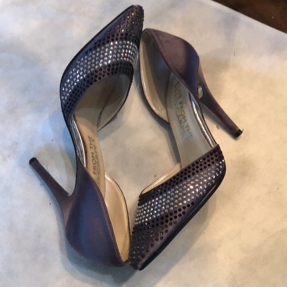 Moved E Live from the red carpet crystal embellished silky fabric high heels - Picture 7 of 11